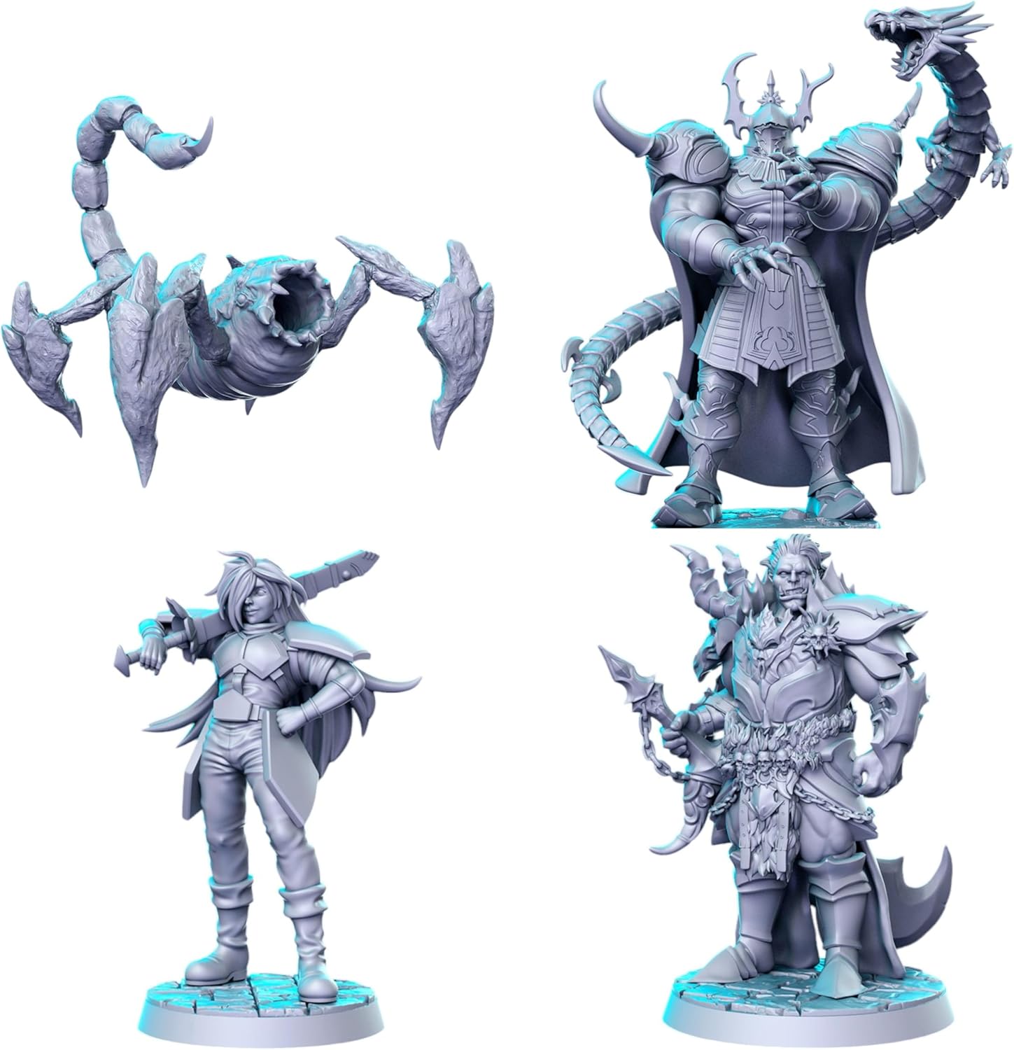 TYL DND 22 Unpainted Miniature for War Gaming | RPG Scale Figures, Detailed Tabletop Board Game Accessories | Realistic Tabletop Miniatures (C, 32mm)