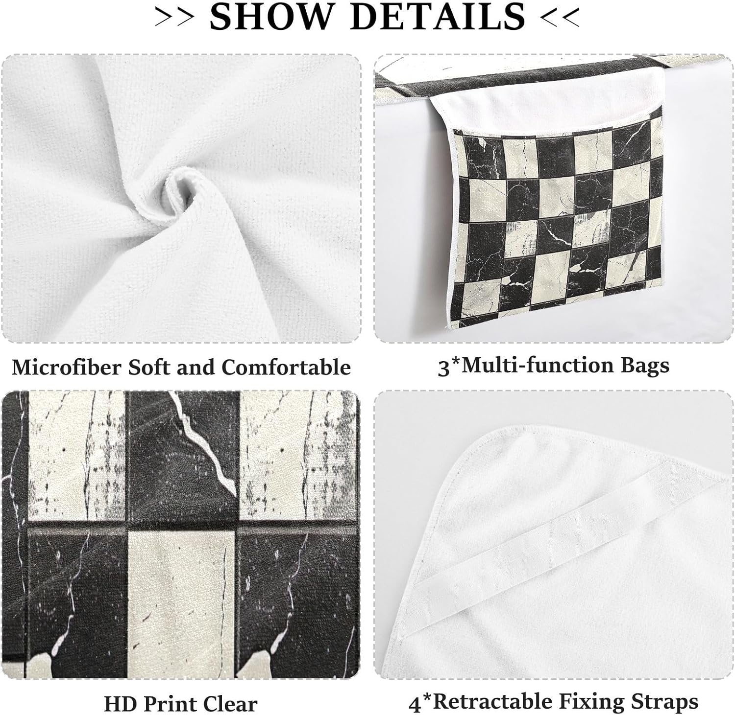 FRMG Geometric Plaid Patio Chaise Lounge Covers Beach Chair Cover Beach Chair towel lounge chair towel cover A0900357a