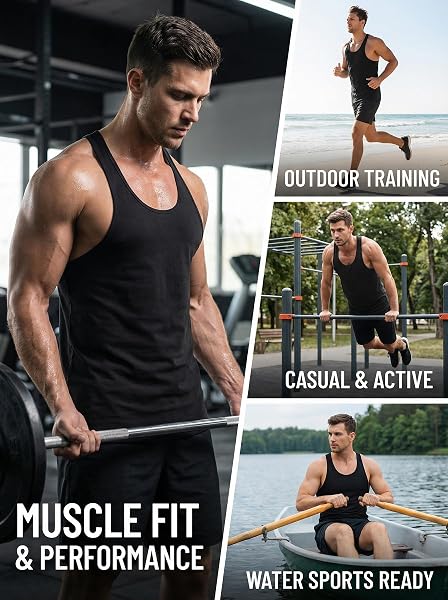 Canotta da uomo senza maniche, morbida, per atletica, palestra, allenamento, bodybuilding - 5