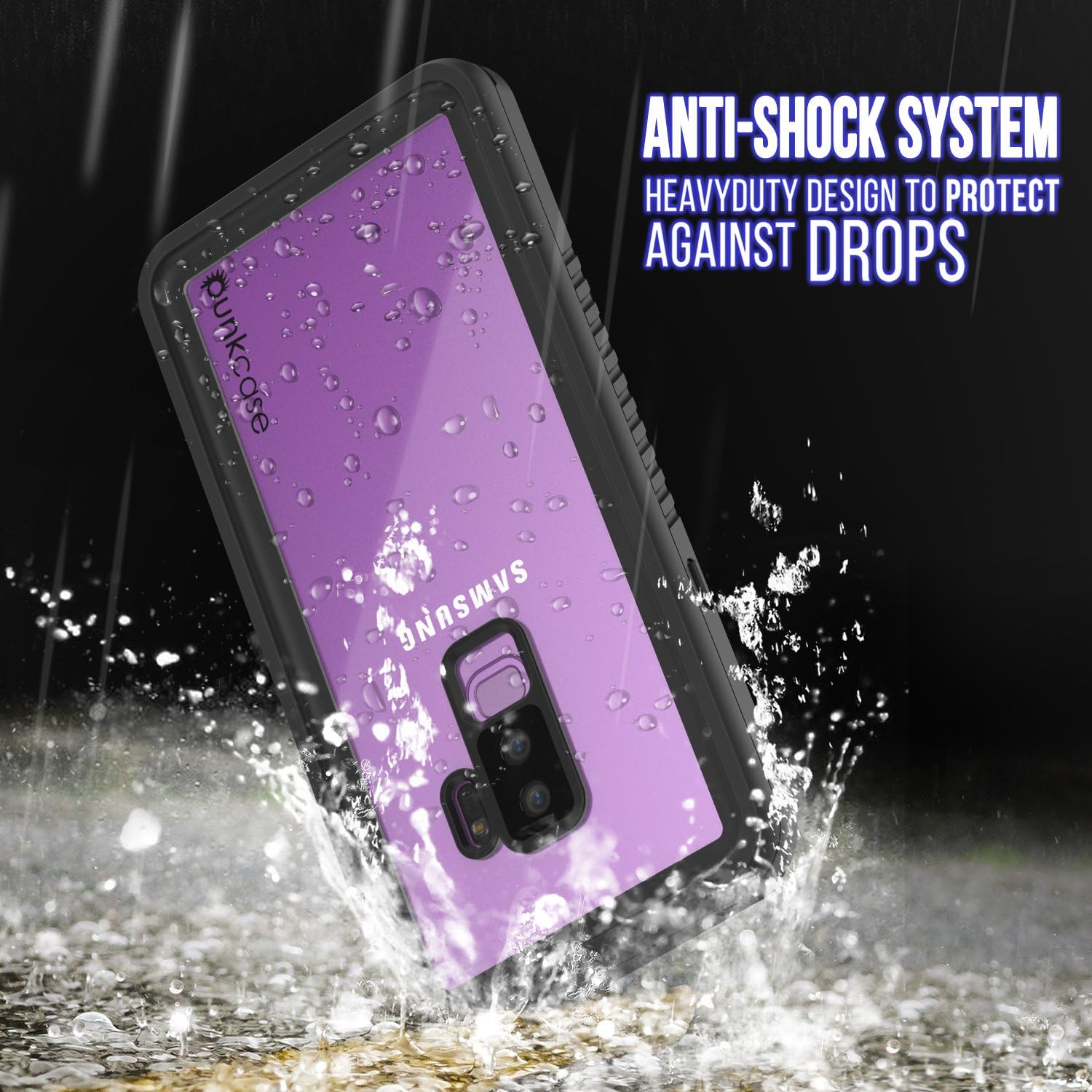 Galaxy S9 Plus Waterproof Case, Punkcase [Extreme Series] [Slim Fit] [IP68 Certified] [Shockproof] [Snowproof] [Dirproof] Armor Cover W/Built in Screen Protector for Samsung Galaxy S9+ [Black]