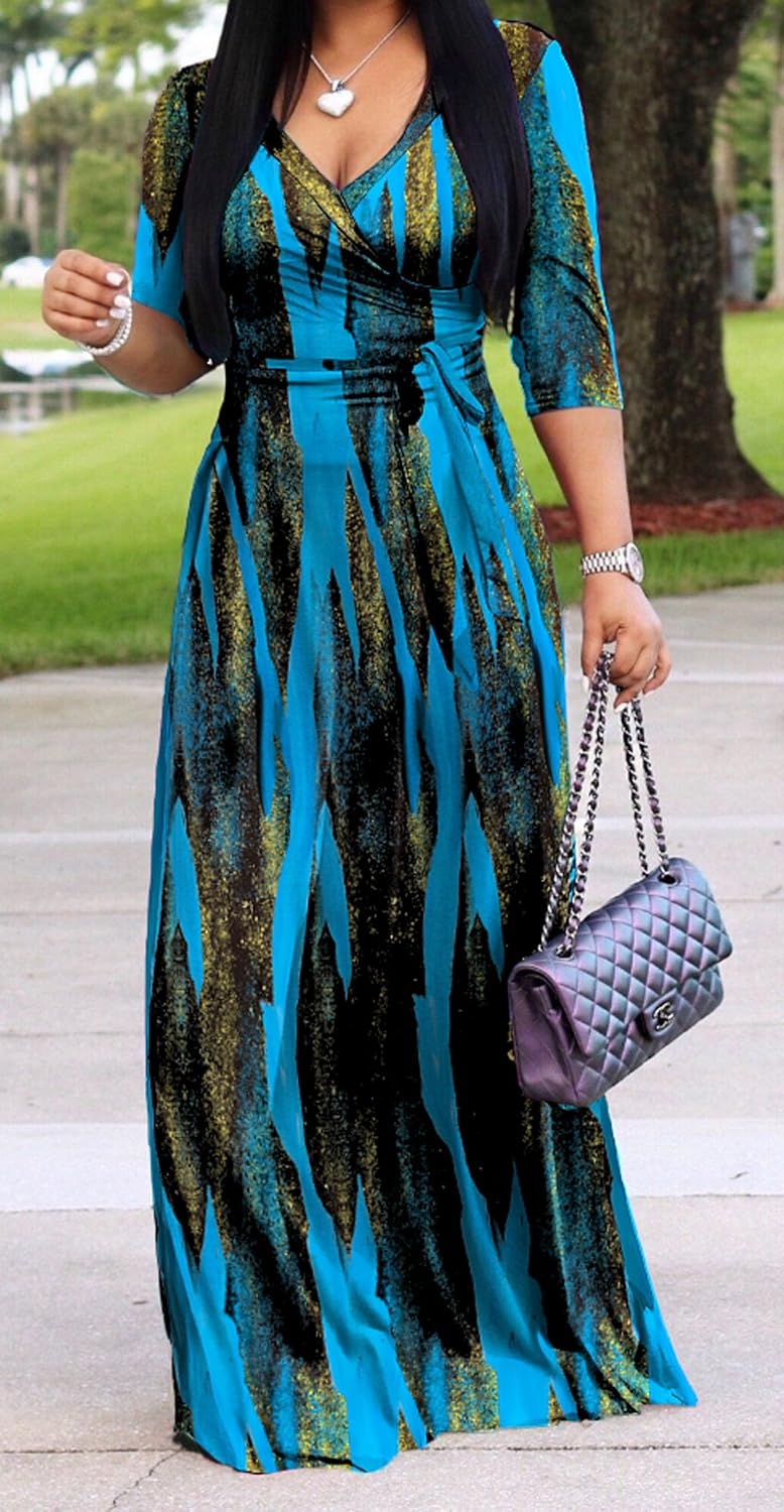 pnpednde Women's Casual Sexy V Neck 3/4 Sleeves Club wear Party Outfits - Image 3