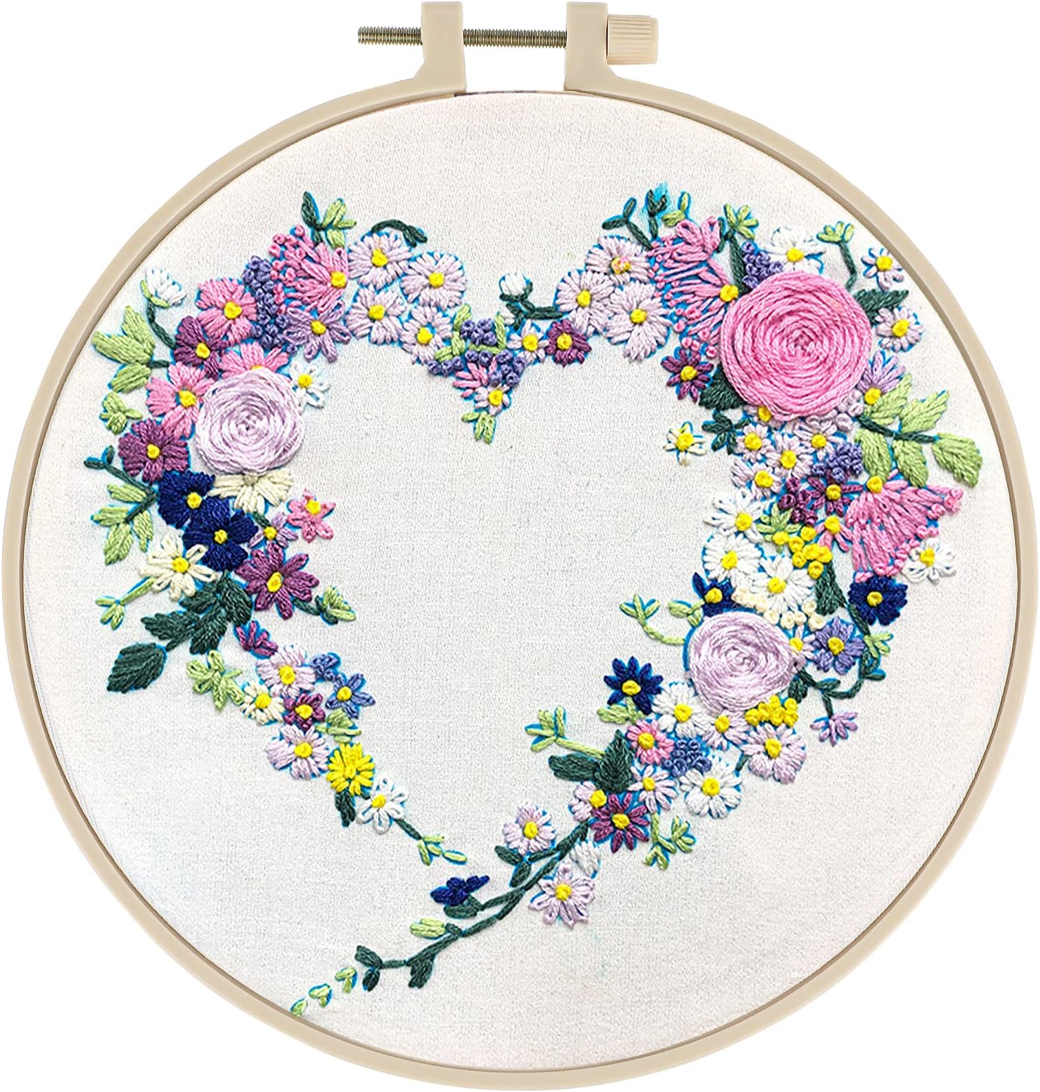 Embroidery Kit for Beginners, Cross Stitch Kit with Pattern, Instructions, Hoop, Threads
