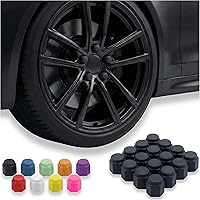 RimSavers 21mm Black Silicone Lug Nut Covers - Durable Flexible Protection for Trucks SUVs Teslas - 20 Pack