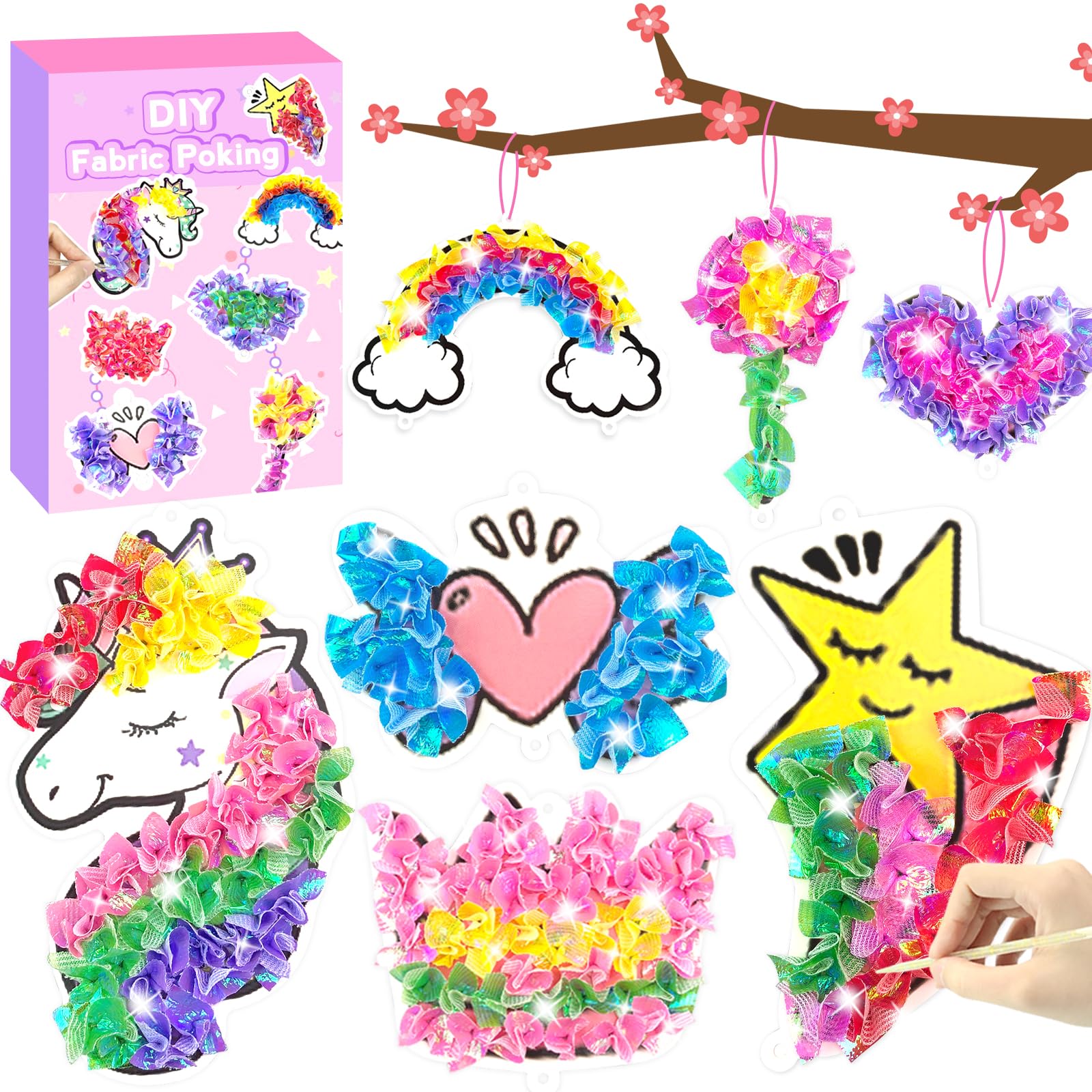 Poke-in Craft and Art Kit- Magical Dream Decor,Arts and Crafts,DIY Craft Kits,Mess-Free Fun for Kids,Art Activity Birthday Christmas Gift Ideas for Children,Toys for Girls and Boys Ages 4-10+