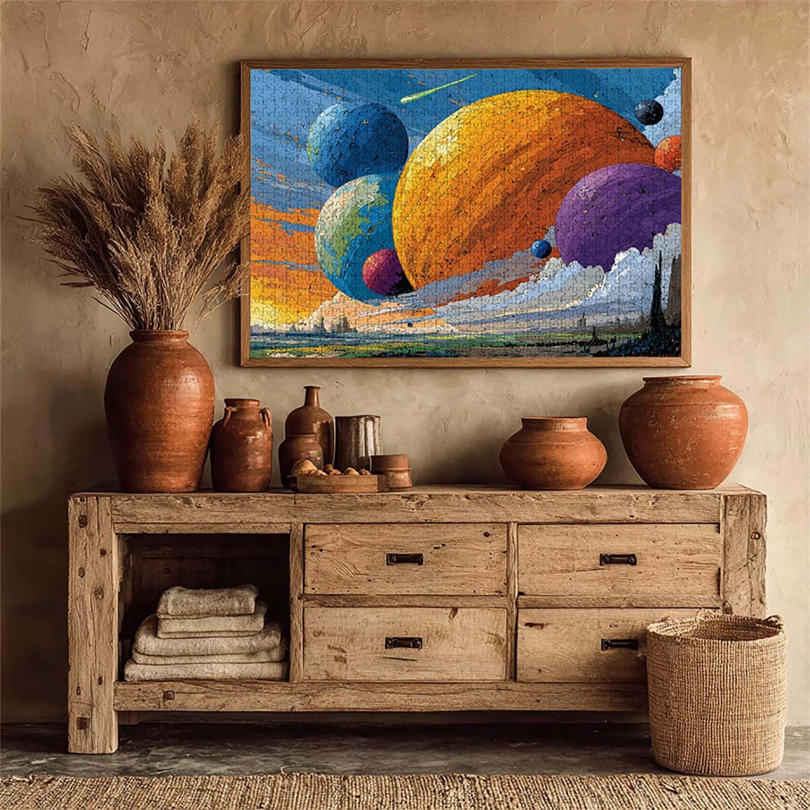 Puzzle 3000 elementów dla dorosłych, planeta, drewniane puzzle, 122 x 81 cm, dla mężczyzn, kobiet, starszych seniorów, części ściśle do siebie pasują, dekompresja, dekoracja ścienna, prezenty dla