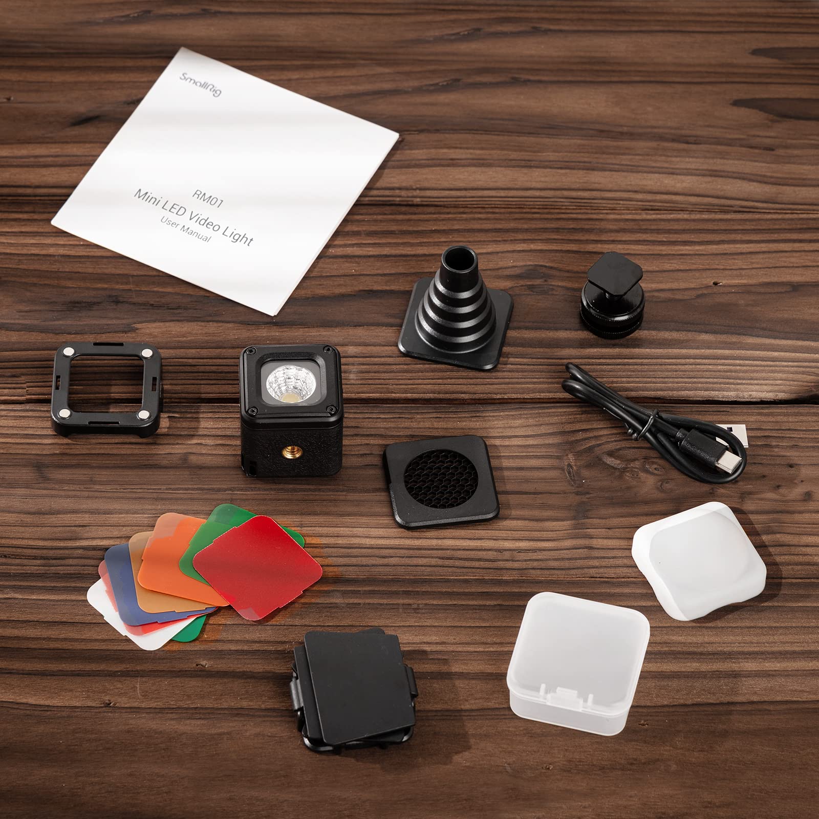 SMALLRIG LED VideoLicht, Led Video Light Mini, Regenfeste Beleuchtungsset Mini Cube mit 8 Farbfiltern, Dimmbares Fill-Fotografielicht 5600K CRI95 für Smartphone, Vlog, Action und DSLR Kamera - 3405