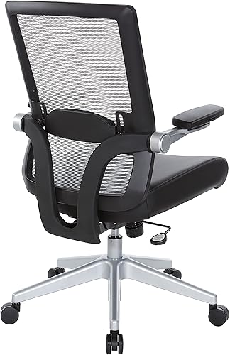 Miniatura 76 de Space Seating 867 Series - Silla de administrador ajustable con respaldo de malla transpirable, soporte lumbar y brazos abatibles acolchados,