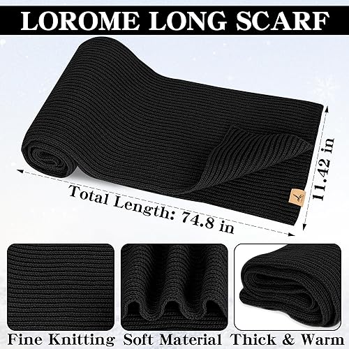 Miniatura 3 de Juego de 3 piezas de gorro de invierno y bufanda, gorro de punto suave y cálido, guantes para pantalla táctil, juego de bufanda de punto largo,