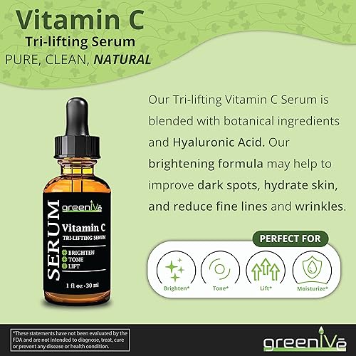 Miniatura 4 de GreenIVe Suero de vitamina C Tri-lifting con ácido hialurónico colágeno vegetal y leucida