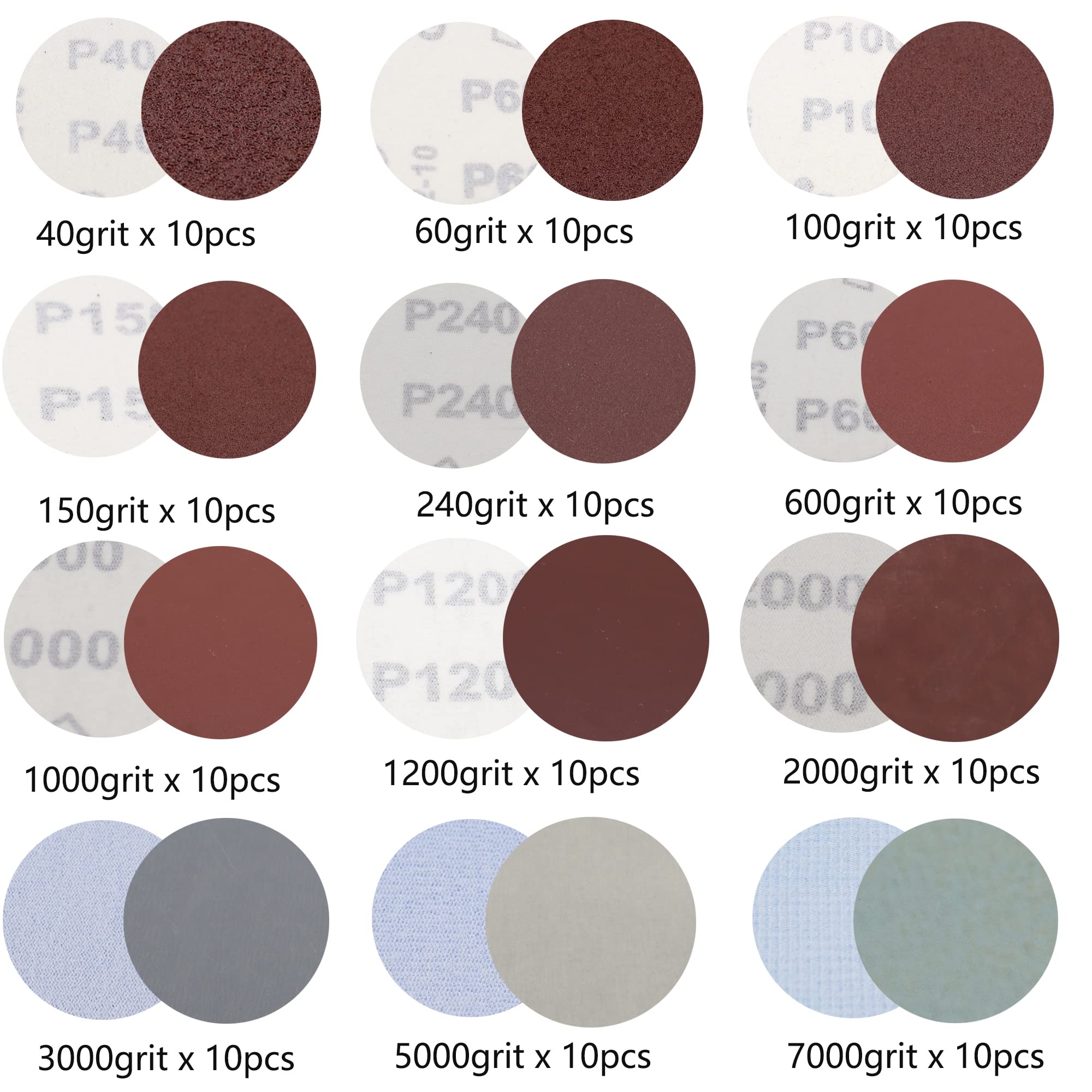 127pcs Sanding Discs Kit - 40-7000 Grit for Drill Grinder -2