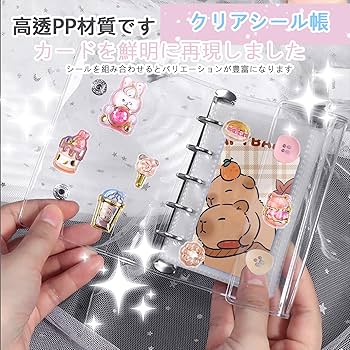 Amazon.co.jp: 透明シール帳 バインダー式 30枚リフィル付き