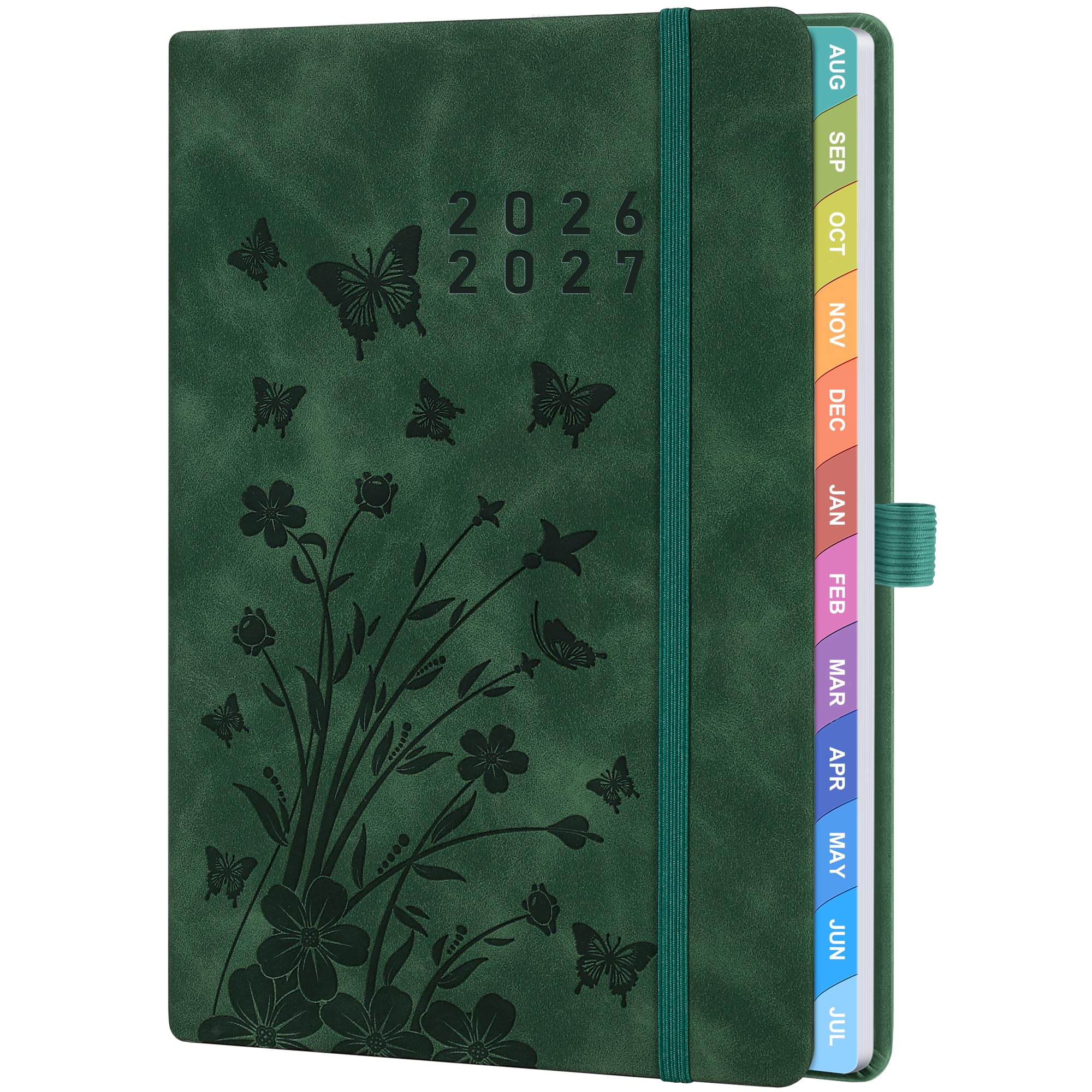 Academic Diary 20262027 A5 Week to View SeaGreen Hardback Weekly Planner with Pen Holder, 100 gsm Paper & Ribbon Bookmarks Academic Year Diary for Students & Teachers