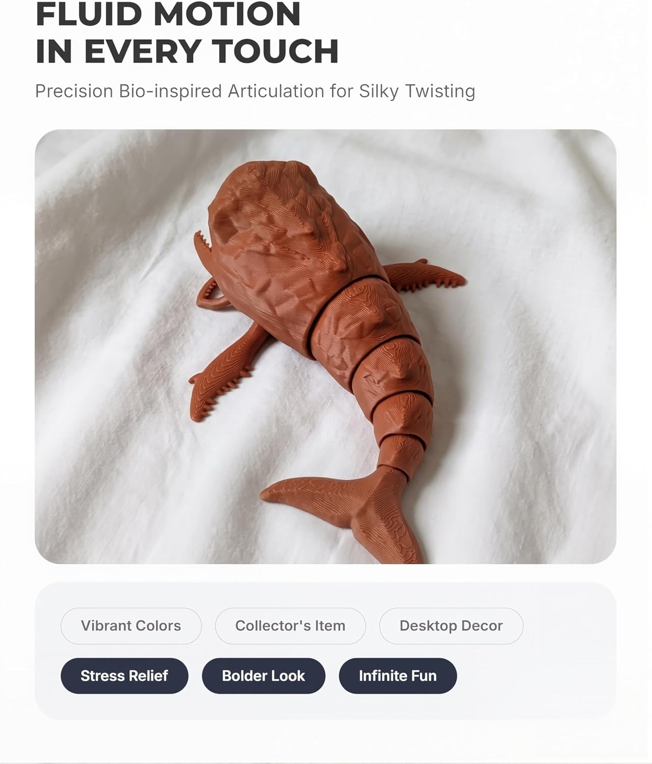 Bloop sea Monster Toy,Sea Monster 3D Printed Flexible Articulated Fidget Toy – Sea Eater Deep Sea Creature Collectible, sea Eater Monster Toy Desk Toy & Unique Gift for Ocean Lovers (4 pcs)