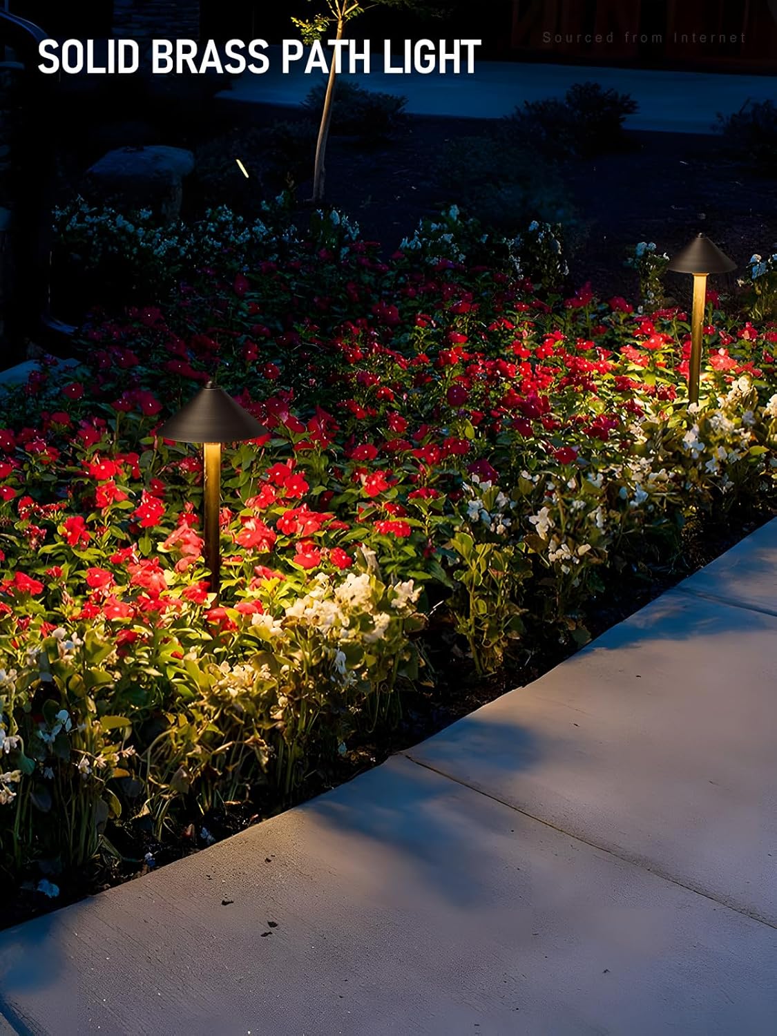 LEONLITE Pathway Lights Bundle Wire Connectors, 2-Pack Conehead Solid Cast Brass Pathway Lights, Work with G4 Bulb, IP65 & 20-Pack Fastlock Wire Connectors for Landscape Lighting