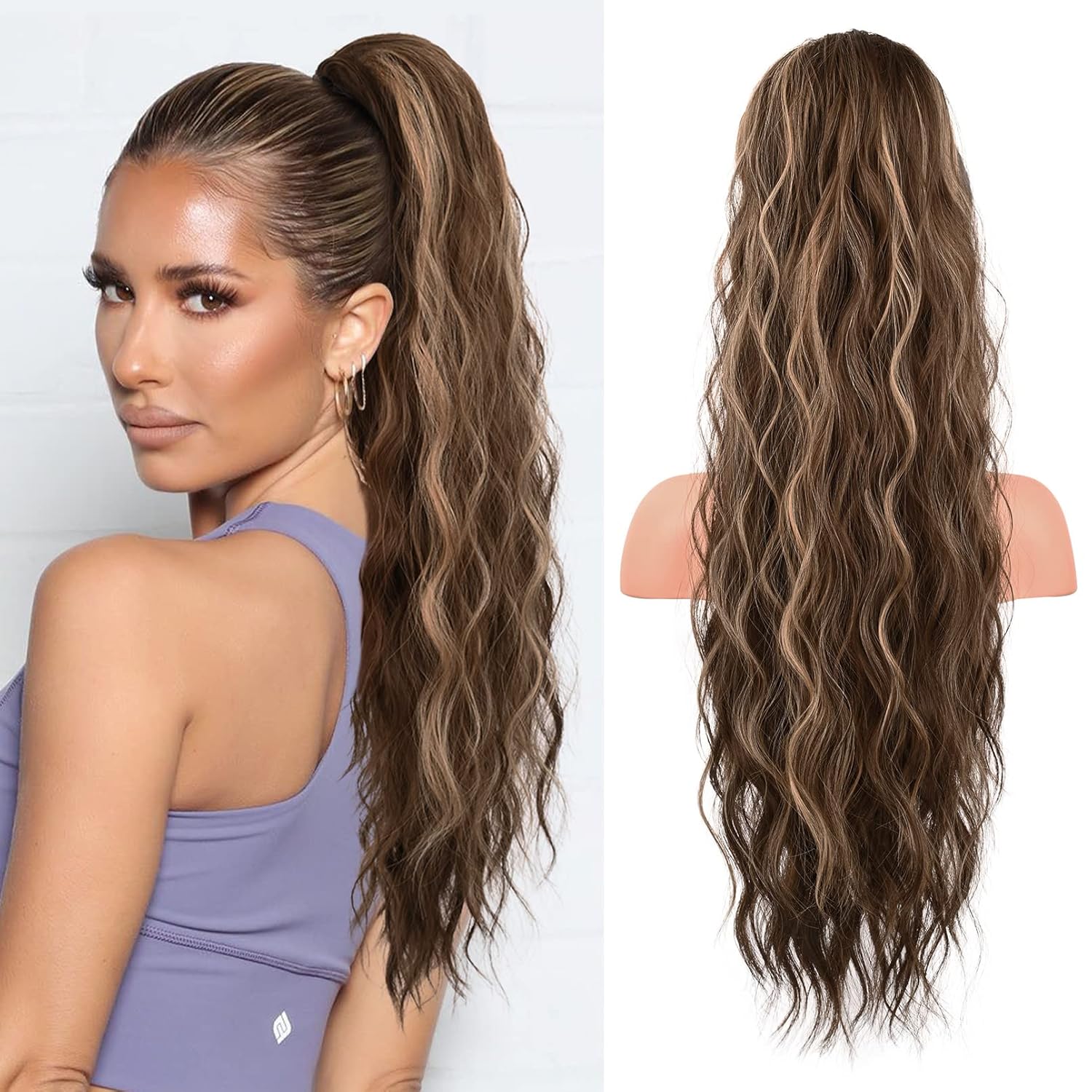 FLUFYMOOZ Ponytail Extension, 26 Inch Drawstring Ponytail