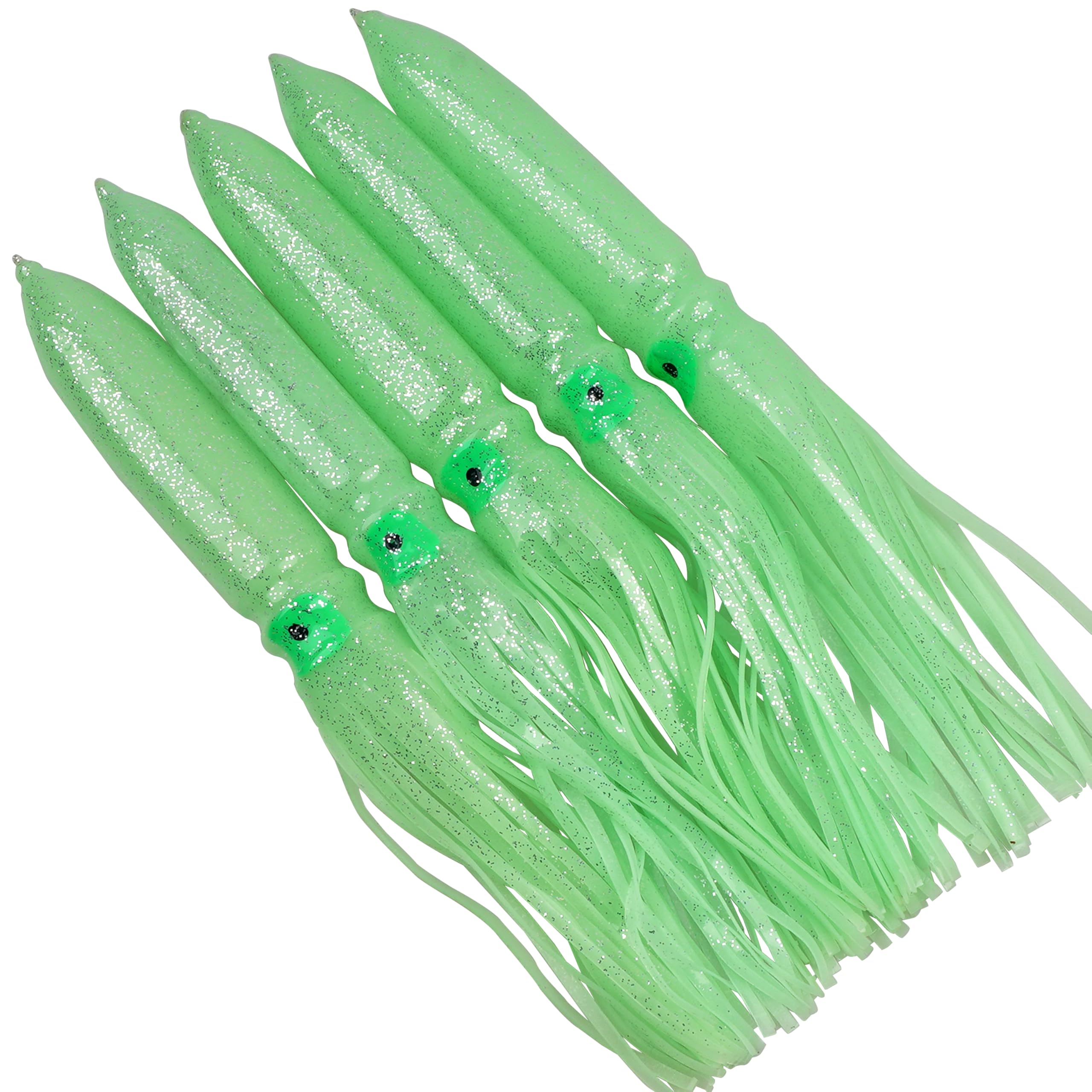 Luminous Octopus Squid Skirts Fishing Lures, 2/5PCS Glow Octopus Skirt Soft Fishing Bait Trolling Fishing Lures Multiple Colors Available Fishing Accessories Saltwater Fishing Tackle