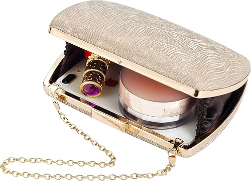 Miniatura 6 de Bolso de mano dorado, bolsos de mano dorados para mujer, para noche, boda, cóctel, fiesta, bolsa de noche, bolso cruzado de hombro..