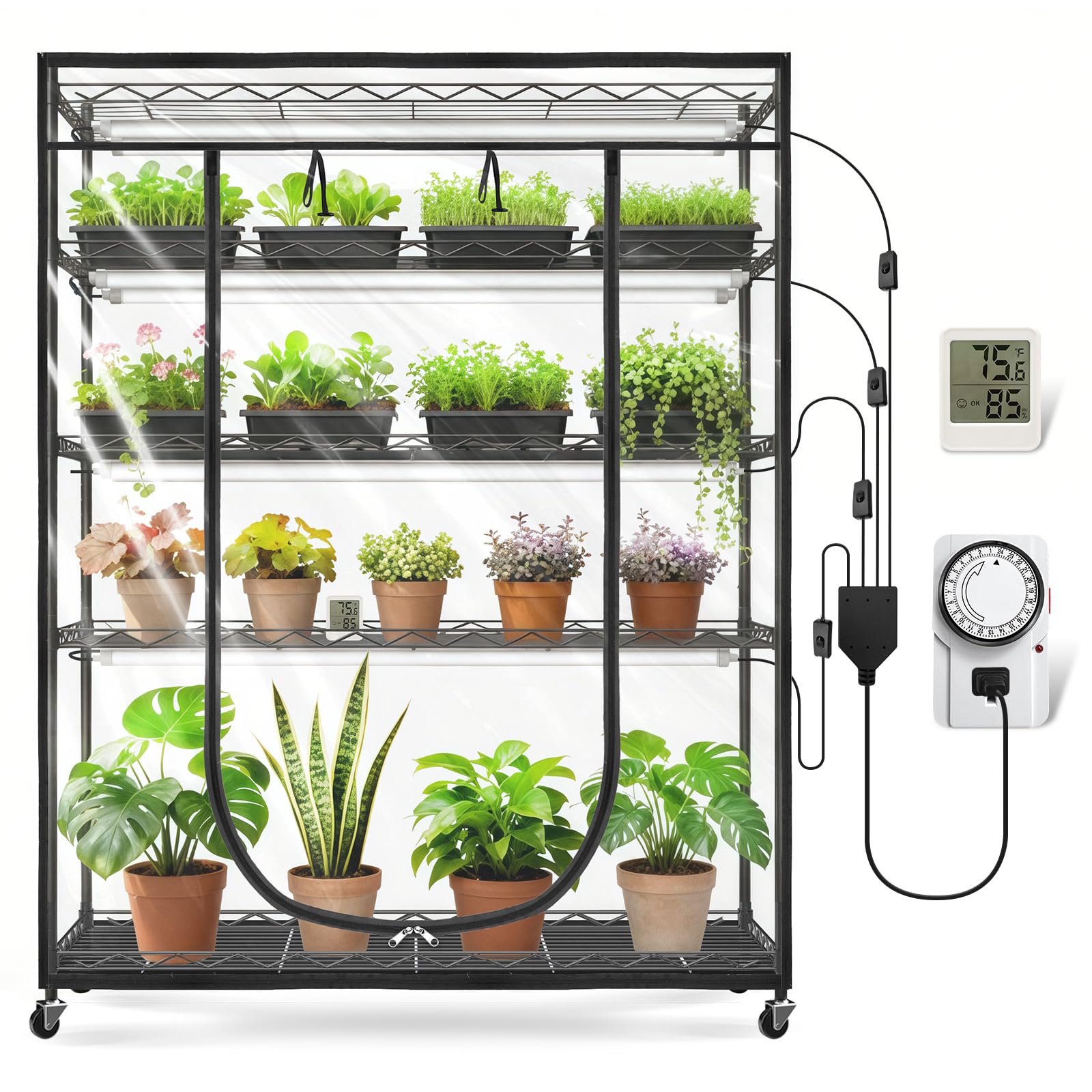 JESLED Indoor Greenhouse with Grow Light 47 In