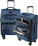 KROSER Softside Bagage extensible avec poches d'affaires avant, Valises de 20 pouces avec roues de spinner & Intégré TSA Lock, sac à bagages en rouleau de valise durable avec USB Port, Bourgogne