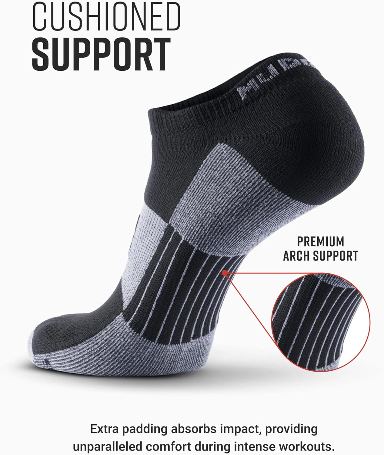 MudGear Spartan Race No-Show Running Socks, Cushioned, Non-Slip, Breathable Compression Athletic Ankle Socks