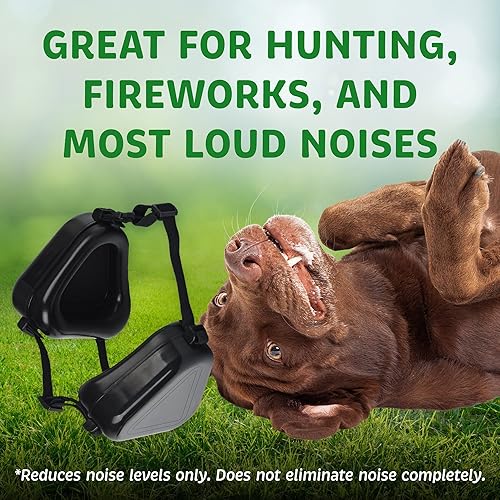 Miniatura 6 de Paquete de 2 orejeras para perros medianogrande para protección auditiva avanzada de perros, alivio de fuegos artificiales para perros, cómoda