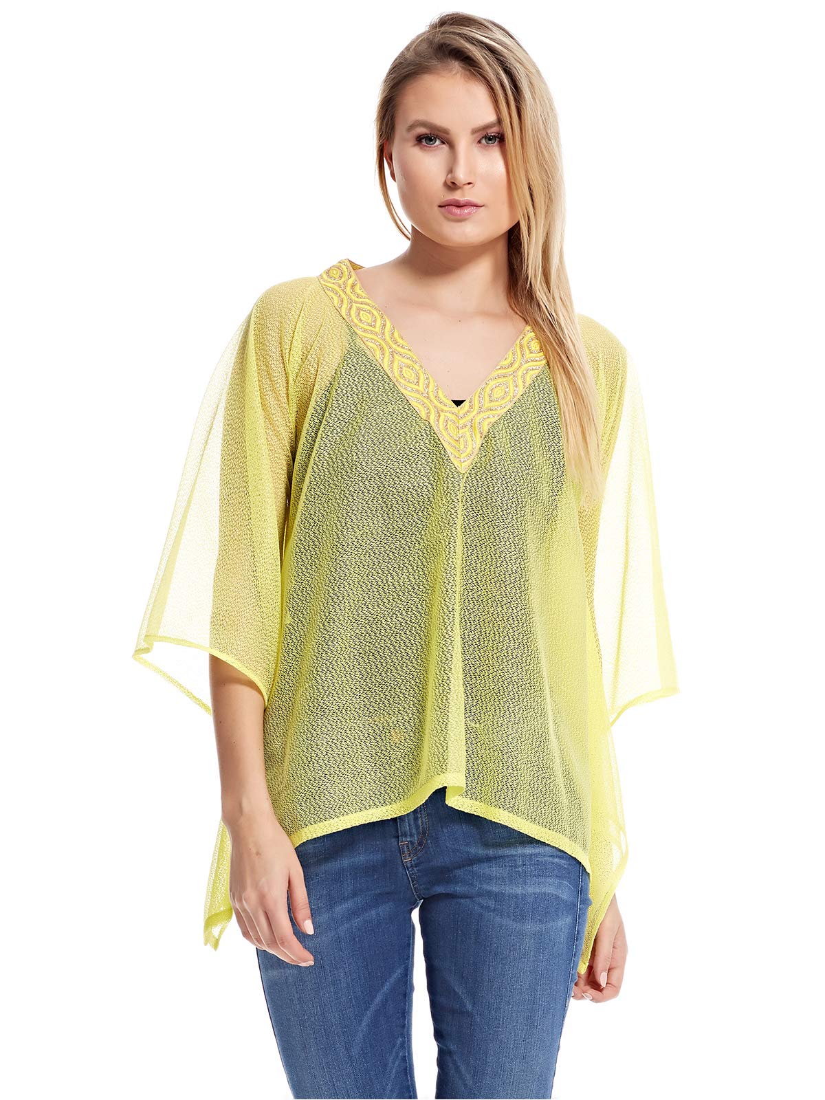Kookla BoutiqueKaftans & Kimono For Women, Yellow Free Size