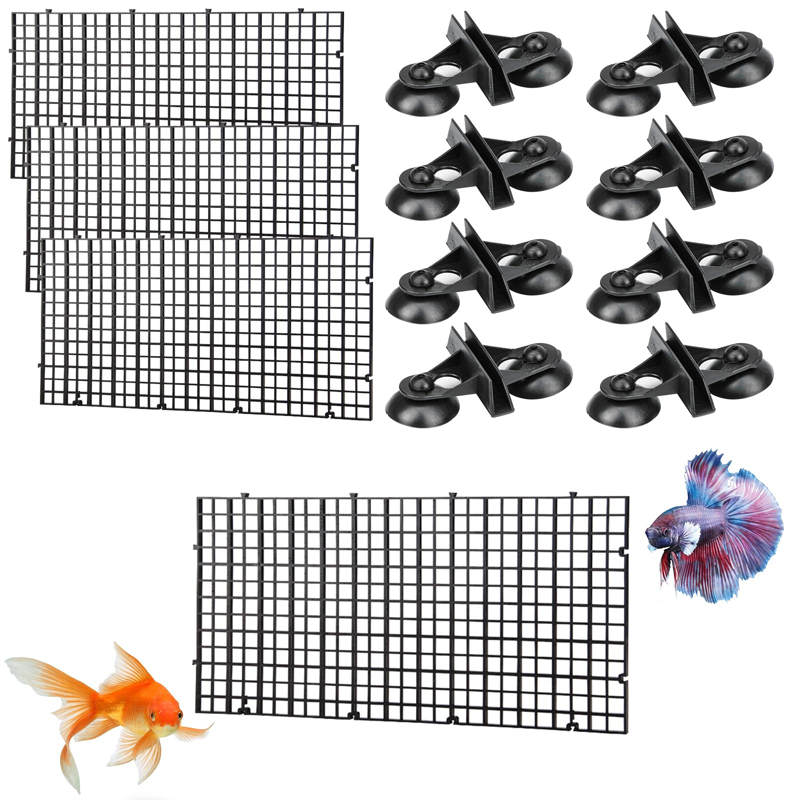 Zwindy Divisori 30x30cm Divisori Per Acquario Zwindy - Griglia Plastica Modulare 30x30cm, 6 Pezzi Trasparenti Divisore Vasca Plastica