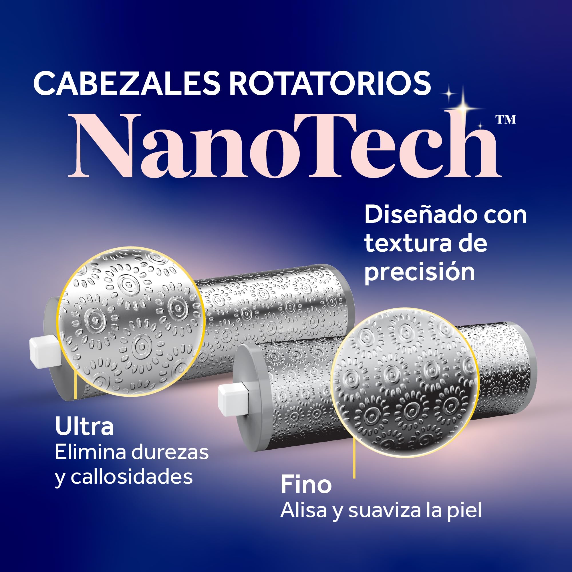 Dr. Scholl's Pedi Perfect Luxe - Lima Eléctrica para Pies con Crema Nutritiva, Kit Pedicura, Elimina Durezas, Pies Suaves, Impermeable, Recargable 90 Minutos, Incluye x3 Cabezales