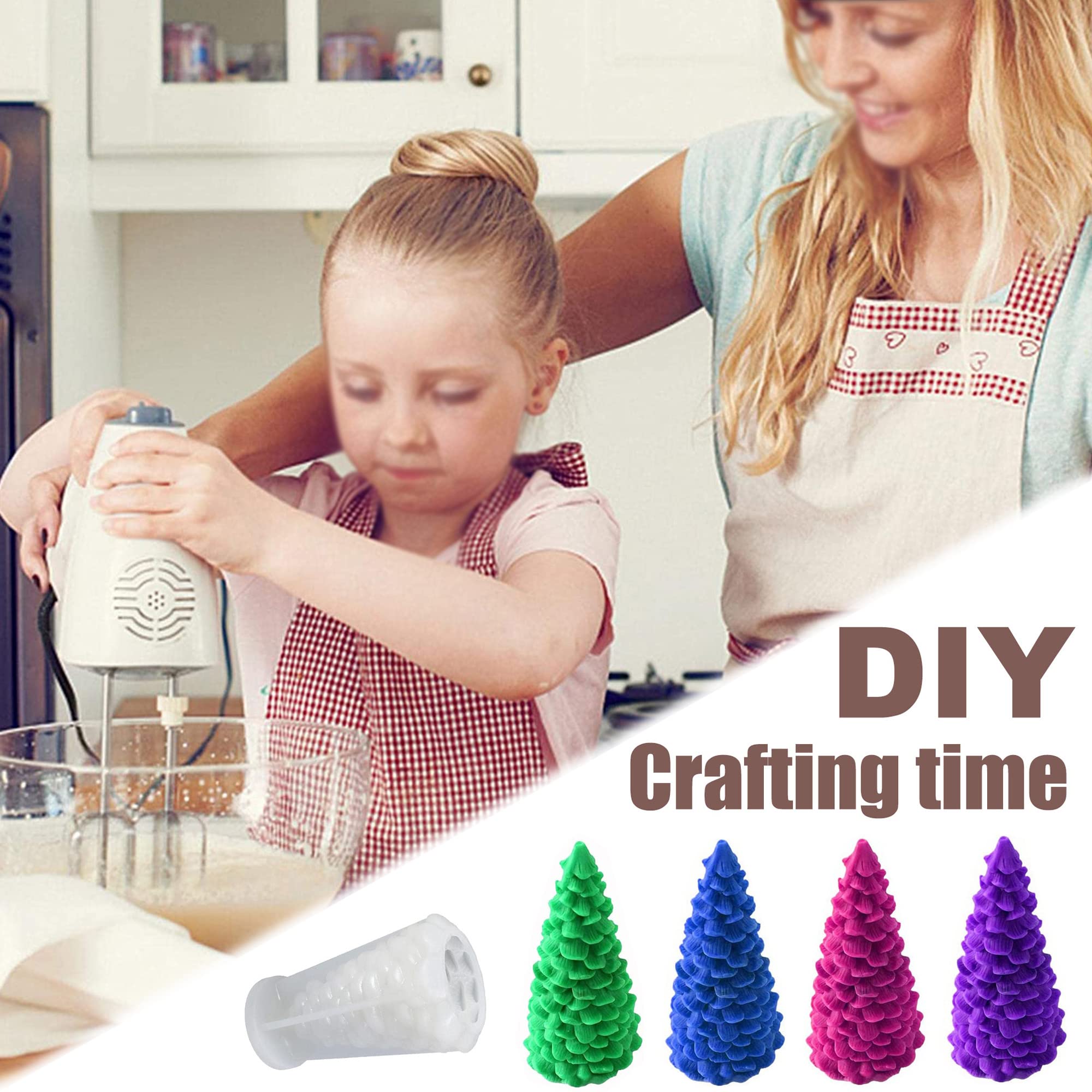 UYST Moule à Bougie D'arbre De Noël Bougie En Silicone De Sapin De