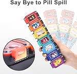 Fullicon Moisture Proof Pill Organizer 2 Times a Day, Large Pill Box 7 Day, Spill Proof Pill Case, Travel Pill Container, Medicine Organizer with Secure Lids, Daily Vitamin Organizer (Rainbow Black)