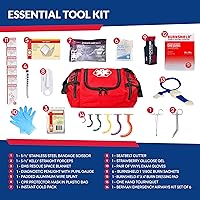 Vista 2 de Fully Stocked Trauma First Aid Kit – First Responder II Bag with Tools, Gauze, Bandages, Scissors & Gloves – Compact & Portable – OSHA and ANSI