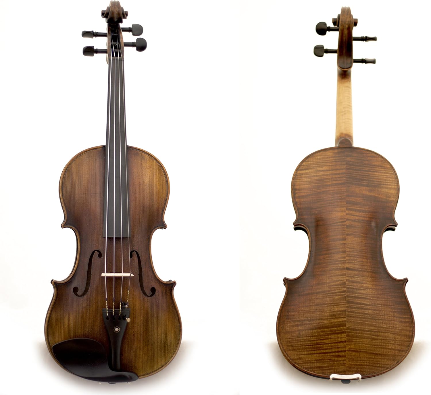 Sky Guarantee Mastero Sound Copy of Stradivarius 4/4 Size Professional Hand-made 4/4 Full Size Two-Piece Back Acoustic Violin Unique Antique Style ALL Ebony Parts