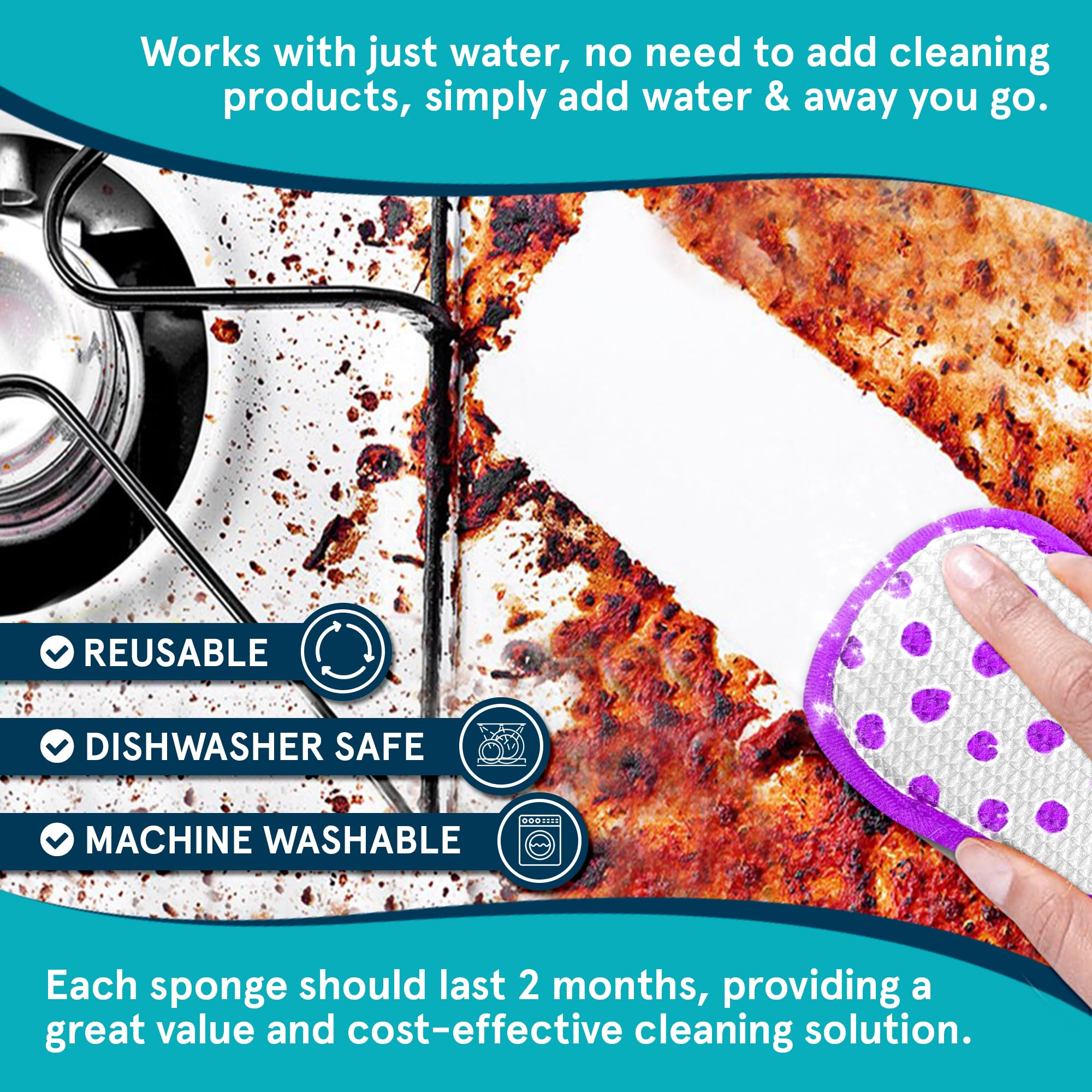 Anti-Bacterial Cleaning Pads by Smith’s® | 6 Pack | Dual-Sided Dish & Multi-Surface Cloth | For Home, Kitchen, Bathroom | Reusable | Non-Scratch | Long Lasting