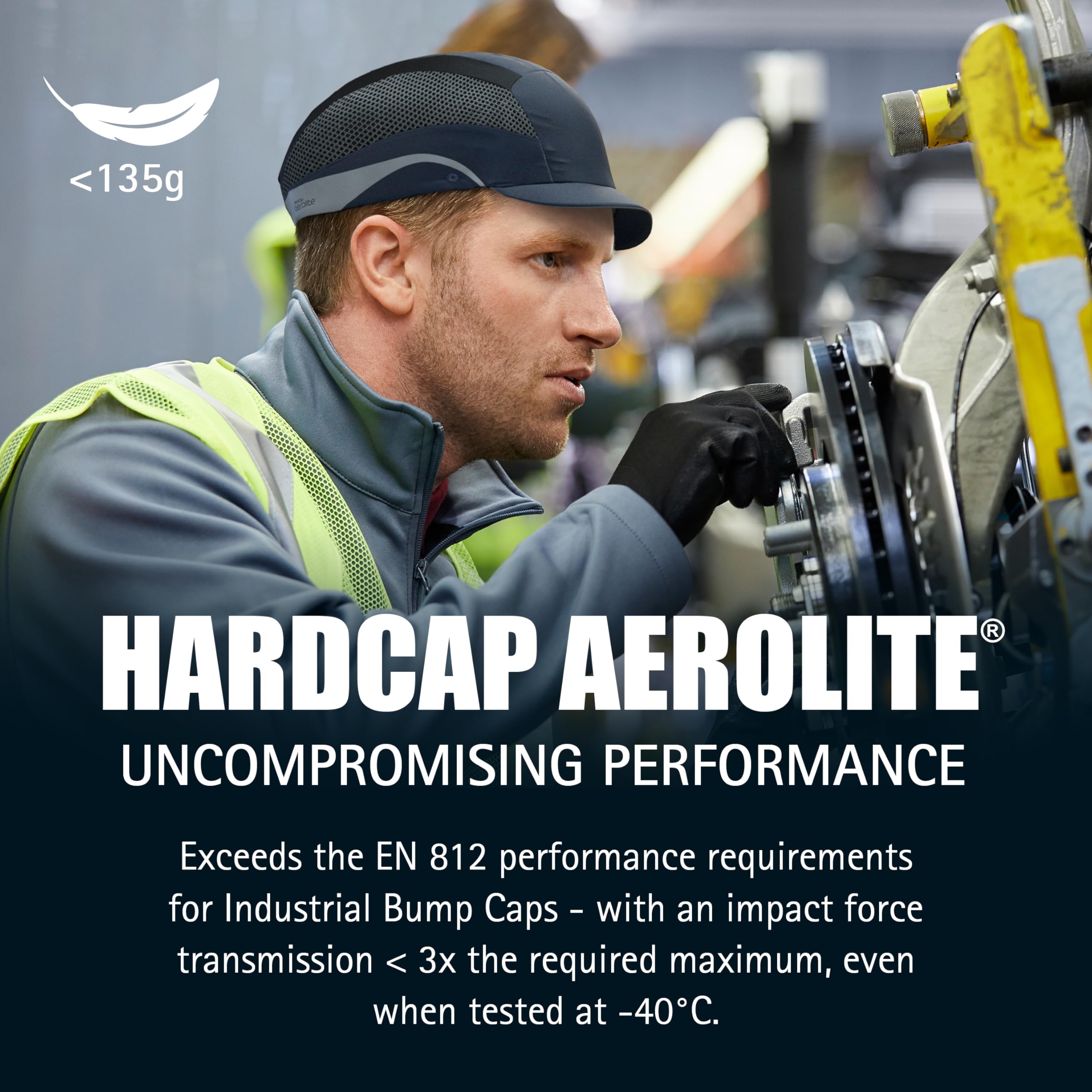 Twarda czapka BHP Aerolite z daszkiem 50 cm czarna JSP