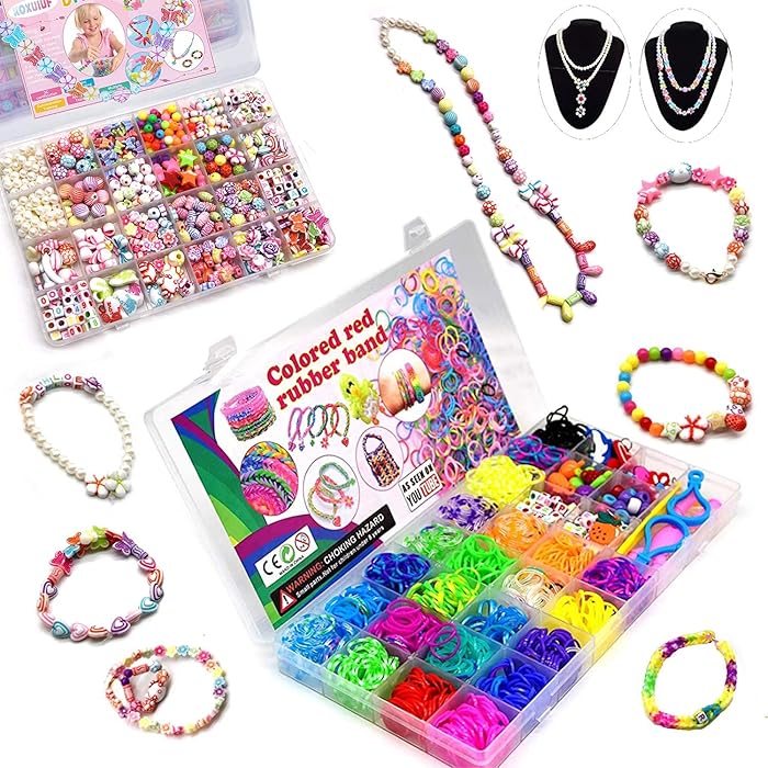 Buy Rubber Kit Bands,500 DIY Beads for Kids and 1500 Rubber Bands