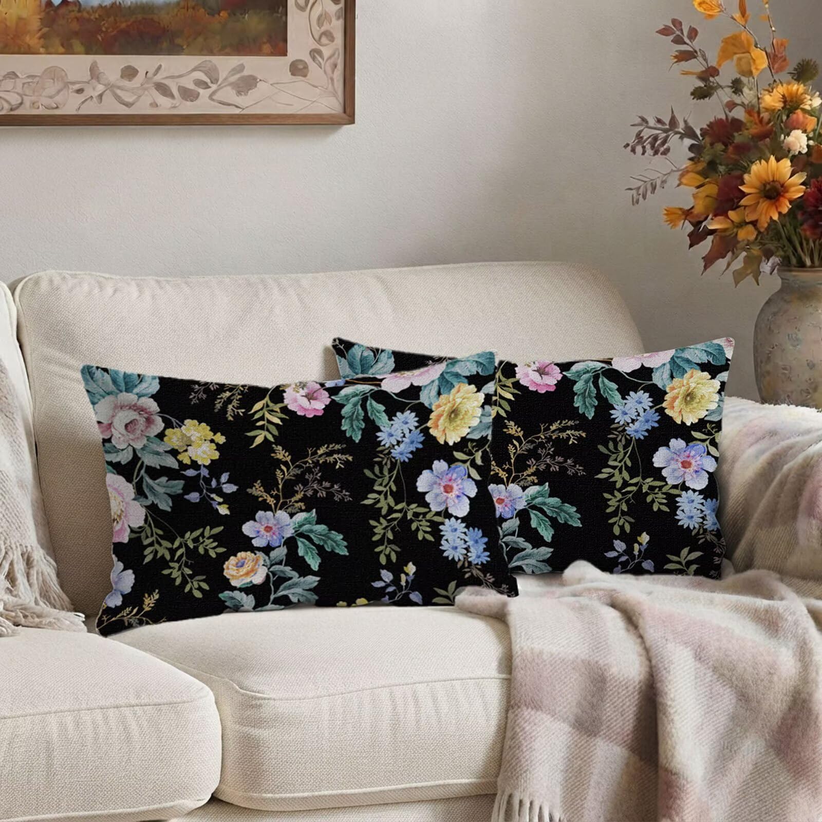 Zestaw 2 poduszek na sofę 60 x 80 cm retro poszewki na poduszki na sofę E