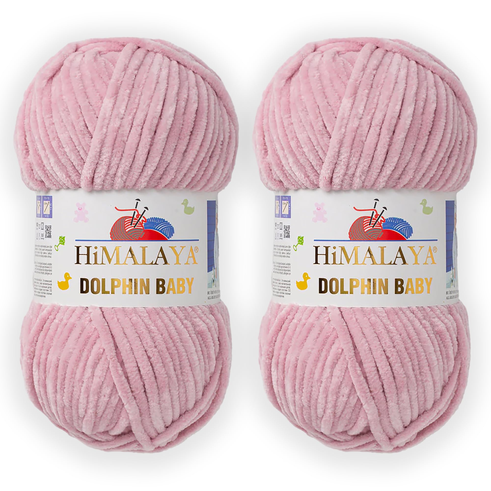 2 Skein/Pack Himalaya Dolphin Baby Chenille Yarn, Each Ball 100 gr (3.5 oz), 120 m (132 Yards), 100% Polyester, Super Bulky Baby Blanket Velvet