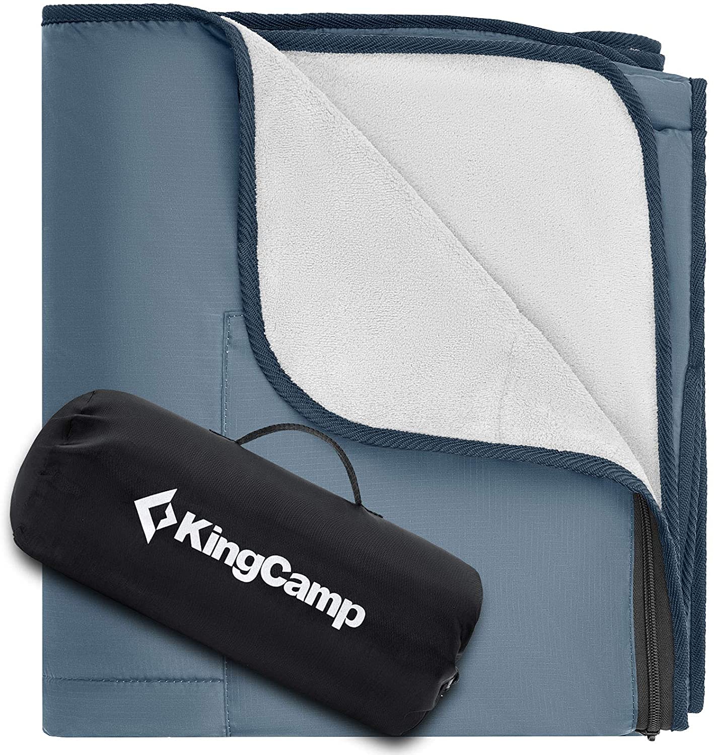 Waterproof Outdoor Blanket for Cold Weather by KingCamp, Lightweight Thick Fleece Warm Foldable