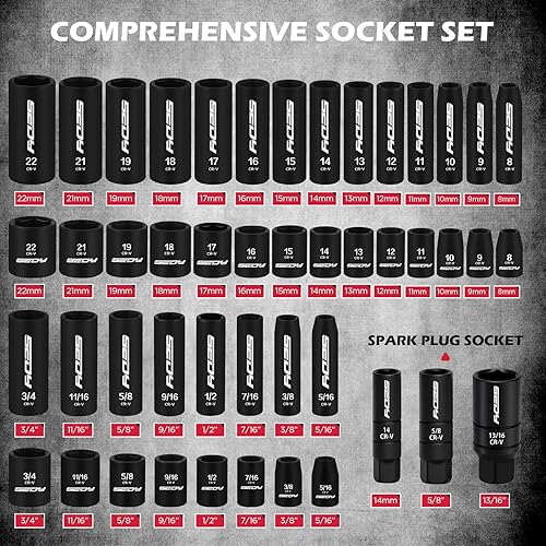 Miniatura 3 de Juego de herramientas mecánicas premium de 132 piezas, SAEmétricas de 14 pulgadas y 38 pulgadas, llaves de trinquete, extensiones y adaptadores,