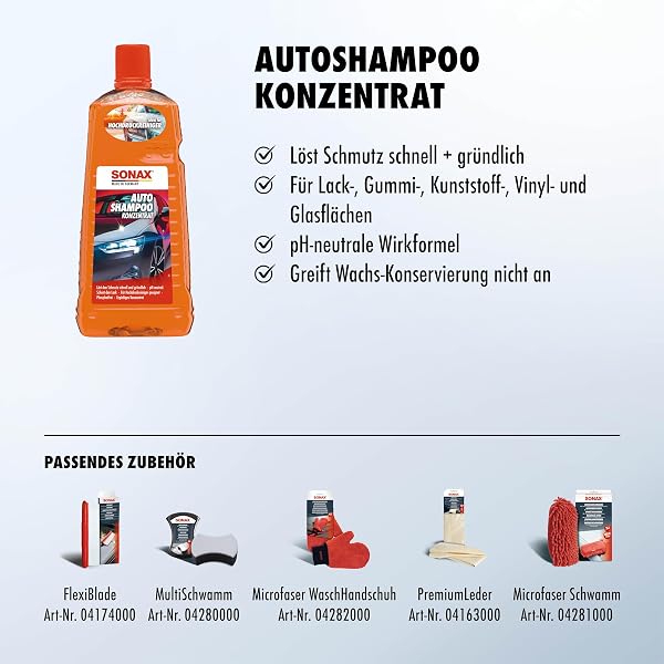 SONAX AutoShampoo Konzentrat (2 Liter) durchdringt und löst Schmutz gründlich, ohne Angreifen der Wachs-Schutzschicht | Art-Nr. 03145410 - 3