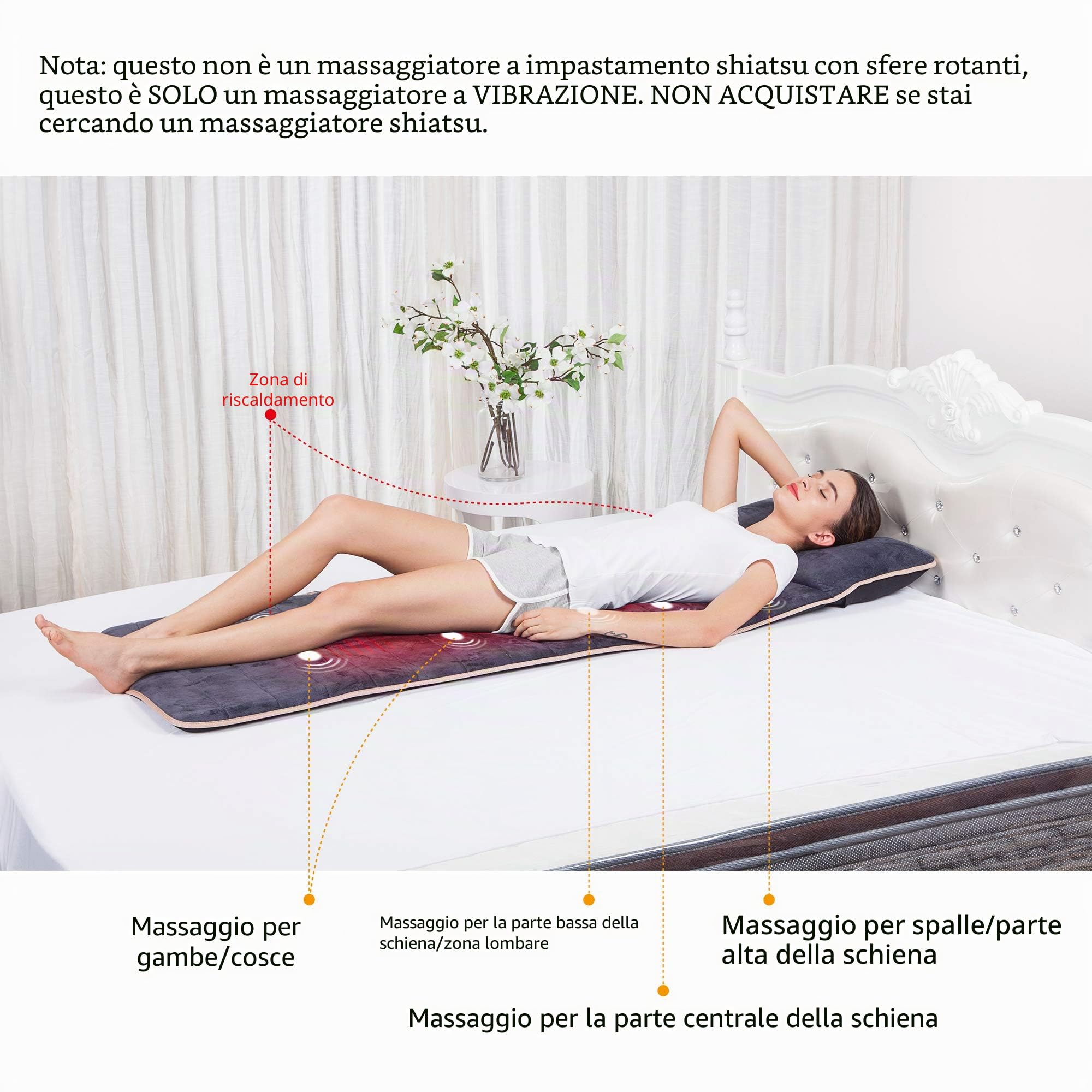 Snailax Materasso Massaggiante a Vibrazione con Calore Tappetino Massaggiante Riscaldato con 4 Materassi Riscaldanti per Terapia, 10 Motori a Vibrazione, Letto Massaggiante per Tutto il Corpo (Grigio)