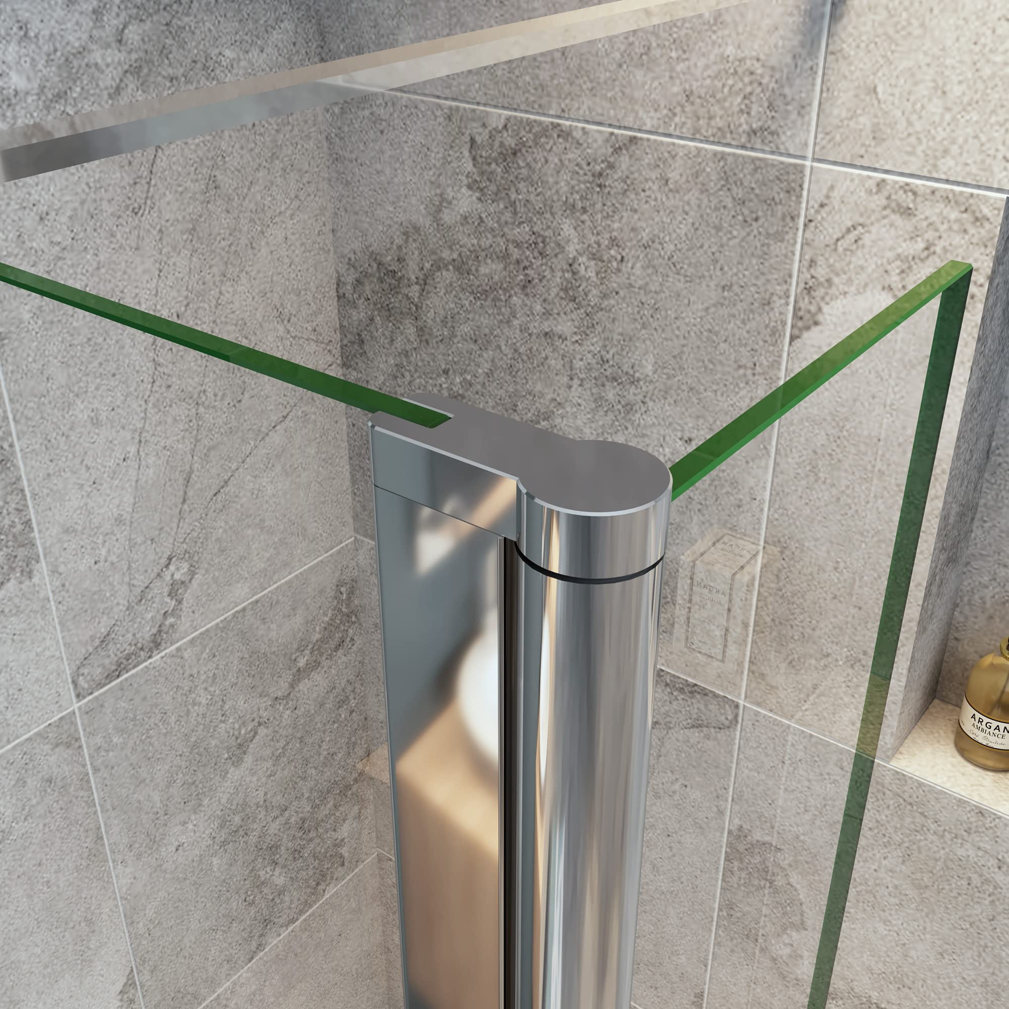 Doccia Walk In 130x190 cm Vetro 8 mm con Barra Stabilizzatrice 90 cm | (Parete Fissa 100 cm + Paretina 30 cm), OCEAN ITALY, Tagliabile, Trasparente Anticalcare, Temperato