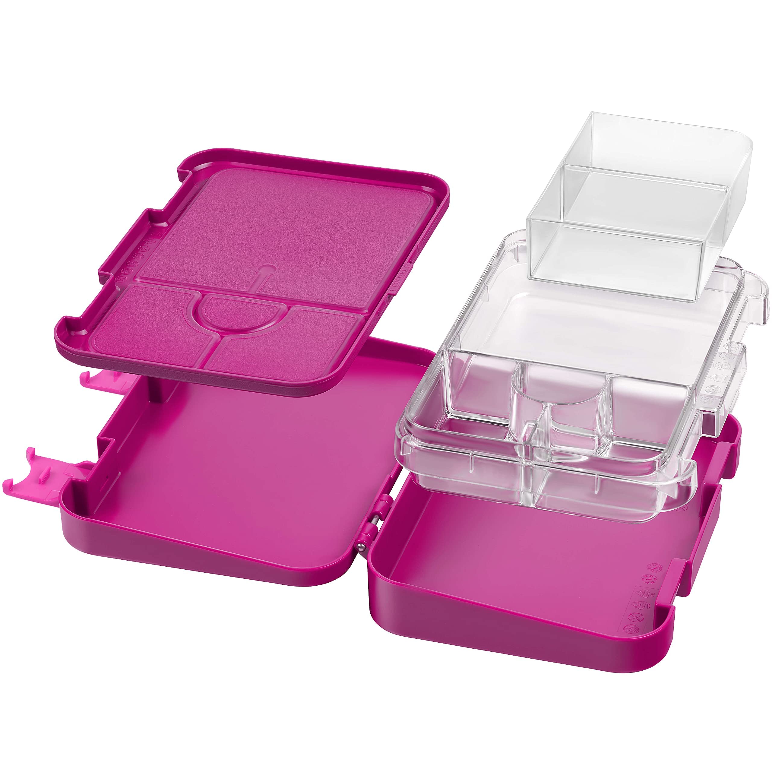 My Vesperbox – Len - Bento Box Kinder - Lunchbox mit 4+2 Fächern - extrem robust – Brotdose – Brotbox ideal für Kindergarten und Schule (Lila Regenbogen)