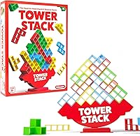 Relatable Tower Stack Game: Viral TikTok Stacking Challenge for Kids & Adults, Family Game Night Fun with 24 Blocks & 36 Cards