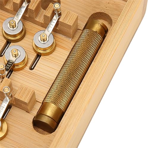 Miniatura 5 de Bobinadora de resorte principal, kit profesional de herramientas de cuerda de cobre de alta precisión con caja de almacenamiento de madera,