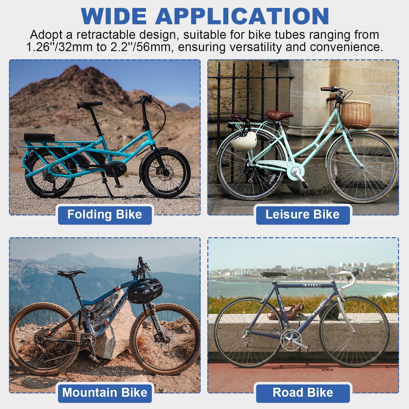 DASBET Support de réparation de vélo, support mural pour établi de travail, support de vélo réglable en hauteur pour vélo de route, VTT, support mural pour réparation de vélo (bleu)
