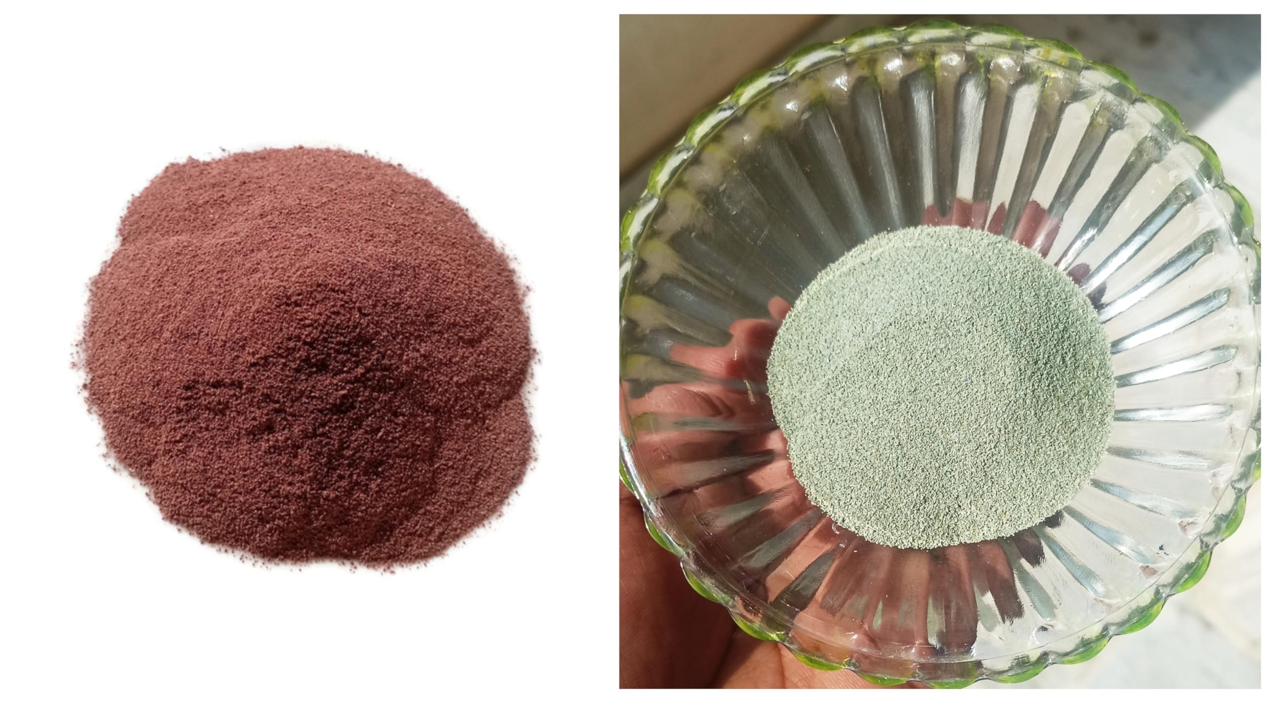 Jaspe rojo y apatita verde en polvo para arte de resina con 200 unidades