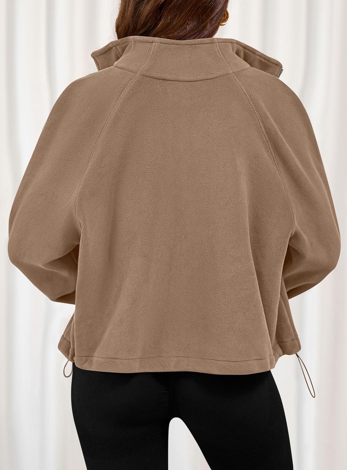 PRETTYGARDEN Womens 2026 Winter Fleece Sherpa Jacket Trendy Long Sleeve Zip Up Cropped Warm Coat Fall Fashion Workout Clothes - Image 5