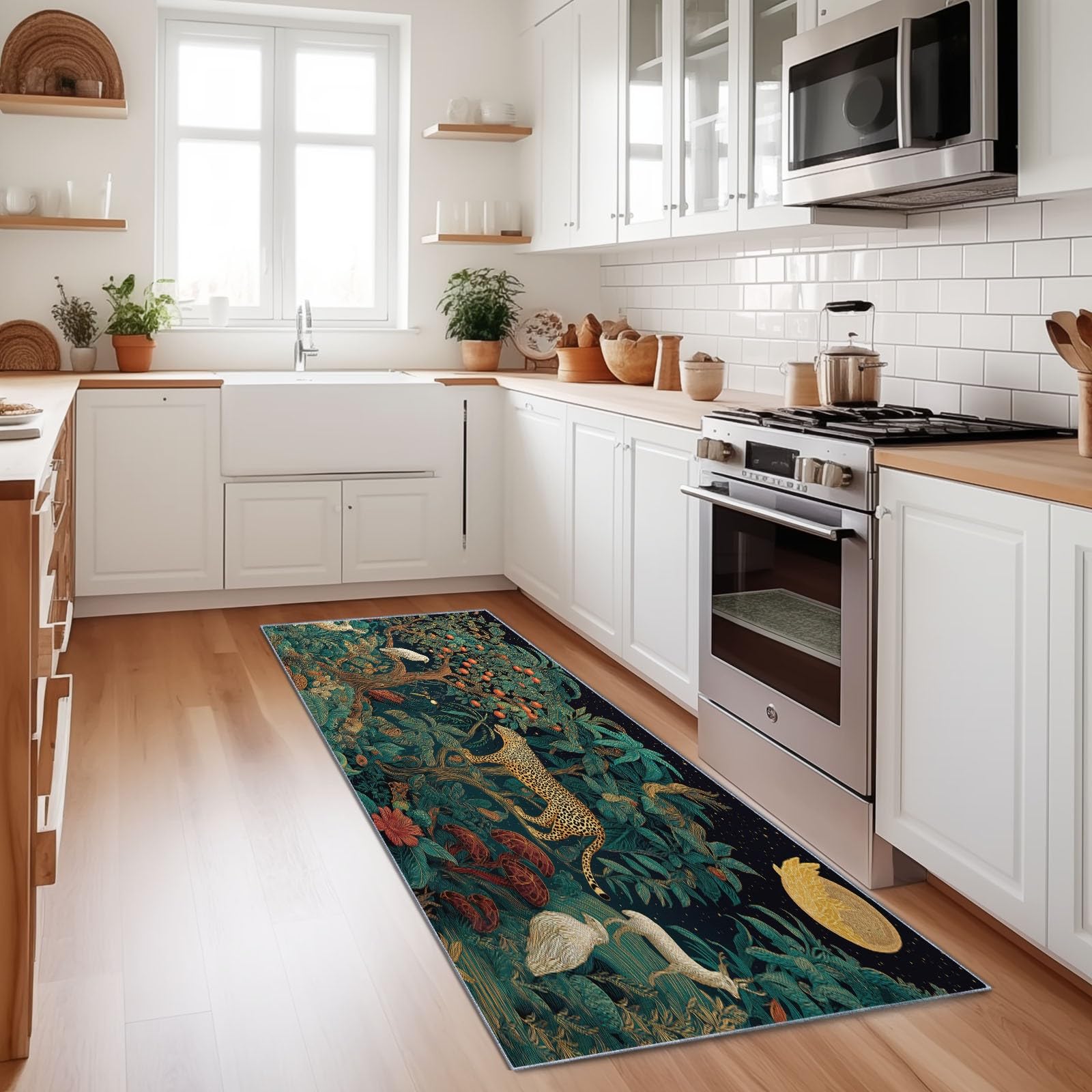 Tapis de cuisine antidérapant lavable 80x240cm contre sols glissants