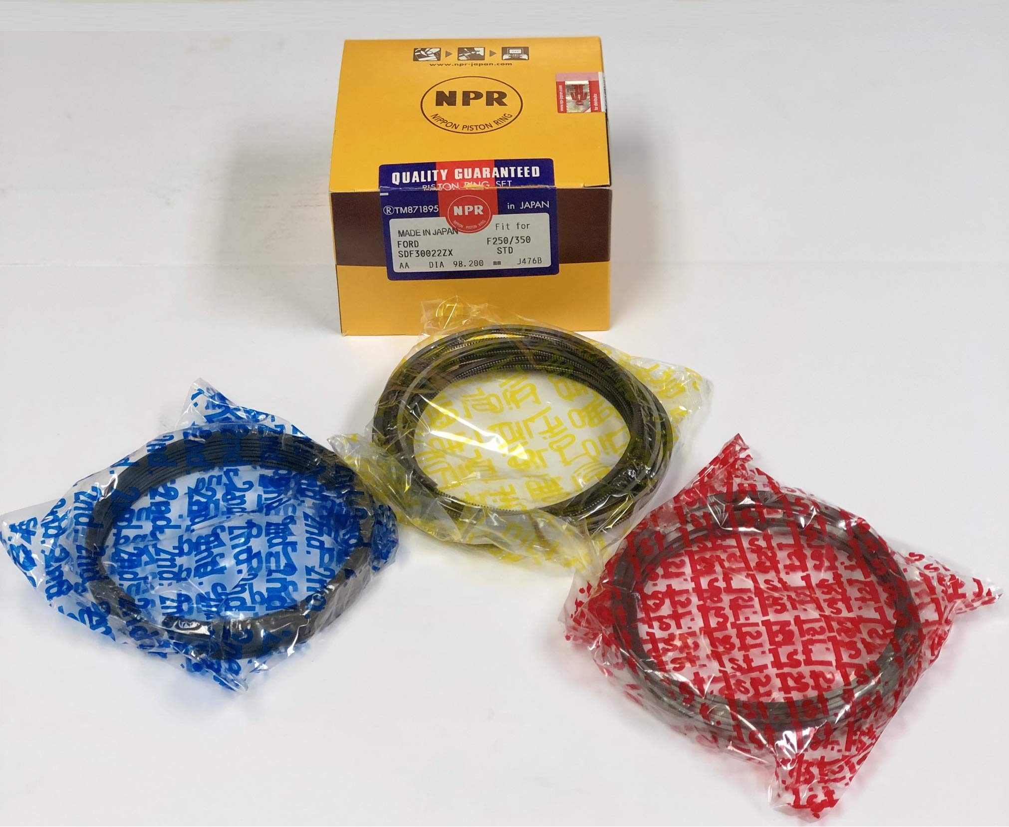 NPR Piston Ring Set compatible with 2008 2009 2010 Ford 6.4 6.4L Powerstroke Diesel CYLINDER DIAMETER: 98.20mm (3.866" Bore Diameter)